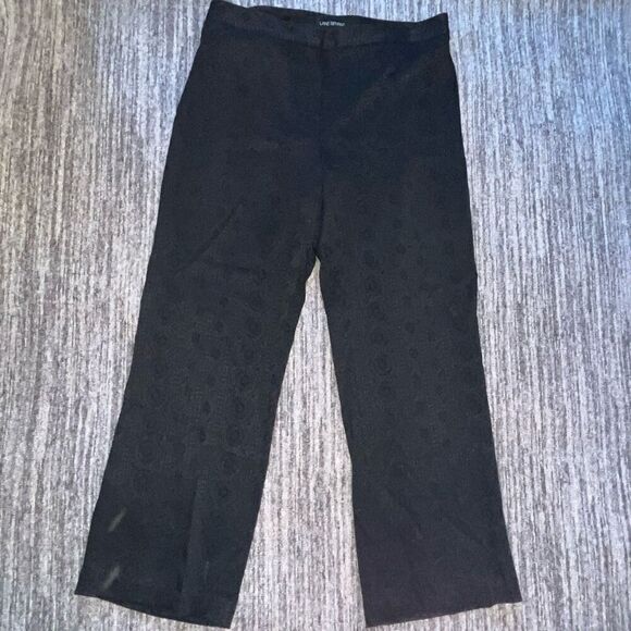 Lane Bryant Women’s Size 16 Lace Print Dress Pants Black Straight Leg Stretch‎ - Picture 1 of 9